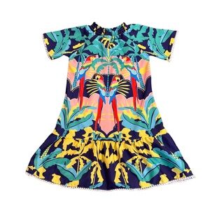 Colorful Tropical Print Dress